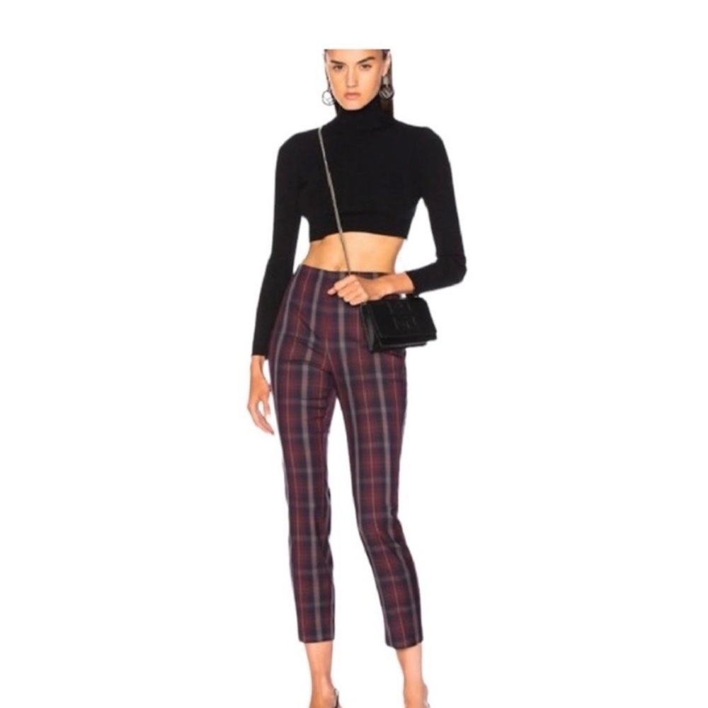 rag & bone Plaid Ankle Pants in Red and Blue